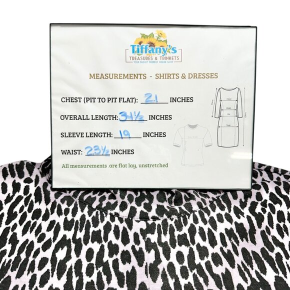 Tyler Böe Tunic Dress Womens XL Pink Background Black Leopard Spots Cowl Neck - Picture 9 of 9